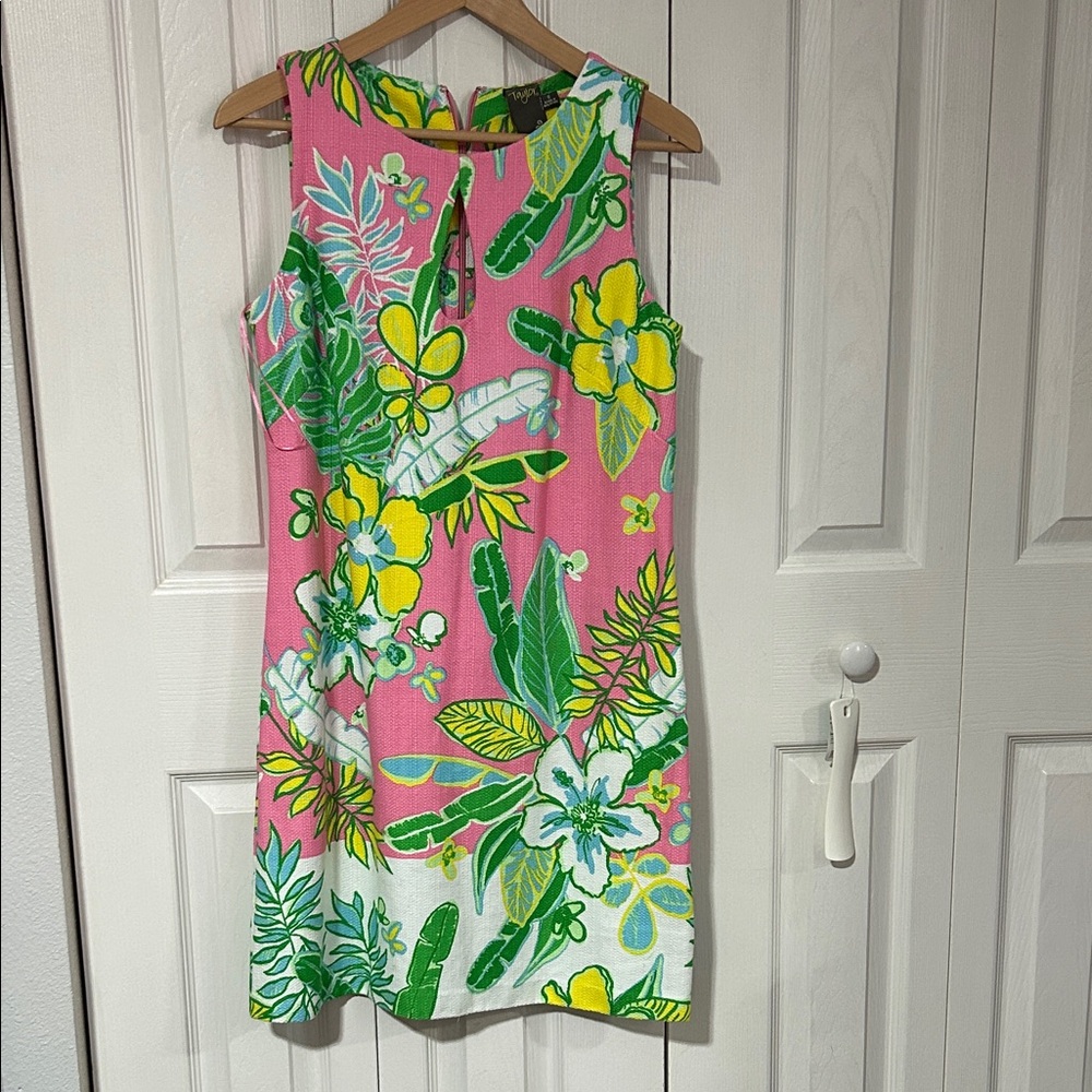 Taylor Pink and Green Floral Dress